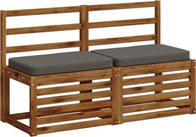 vidaXL Μαξιλάρια Πάγκου 2 Τεμαχίων VUGHT 2 pcs 100% Πολυεστέρας Γκρι