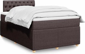 vidaXL Κρεβάτι Boxspring με Στρώμα Σκούρο Καφέ 120x200 εκ. Υφασμάτινο