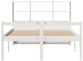 vidaXL Κρεβάτι Βιβλιοθήκη Χωρίς Στρώμα 160x200 εκ Μασίφ Ξύλο Πεύκου