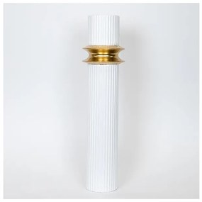Βάζο Μεταλλικό Χρυσό &amp; Άσπρο 15x15x61cm 752-22019 Estheti-752-22019-Λευκό-Χρυσό 752-22019