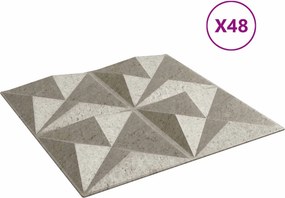 vidaXL Πάνελ τοίχου 48 τμχ. 50 x 50 cm Οριγκάμι μπετόν Φελιζόλ XPS