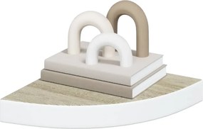 vidaXL Ράφια Τοίχου Γωνιακά 2 τεμ. Δρυς/Λευκό 25 x 25 x 3,8 εκ από MDF