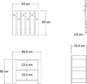 Έπιπλο εισόδου Friends Megapap χρώμα λευκό 69,8x33,6x60εκ.
