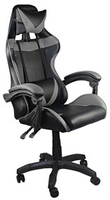 Gaming Πολυθρόνα Bf7850 Pu Μαύρο/Γκρι . Διάσταση: 63x70x117/127cm