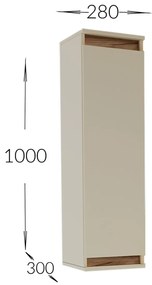 Σύνθεση τηλεόρασης Lilu Μπεζ-Σκούρο Δρυς 175x37x131cm
