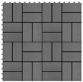 vidaXL Πλακάκια Deck 11 τεμ. Γκρι 30 x 30 εκ. 1 μ² από WPC