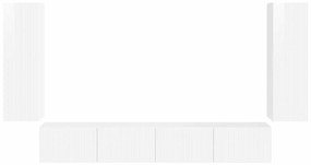 vidaXL Επιτοίχιο 4 pcs Υψηλής γυαλάδας λευκό