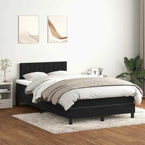 vidaXL Box Spring Κρεβάτι με στρώμα Μαύρο 120x220 cm Βελούδινο