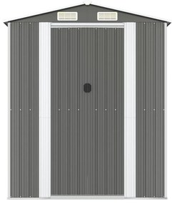vidaXL Αποθήκη Κήπου Ανοιχτό γκρι 192x772x223 εκ. Γαλβανισμένο Ατσάλι