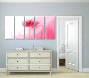 Εικόνα 5 τμημάτων ροζ λουλούδι σε ενδιαφέρον σχέδιο - 200x100