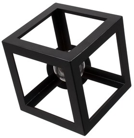 GloboStar® CUBE 00799 Μοντέρνο Φωτιστικό Οροφής Μονόφωτο Μαύρο Μεταλλικό Πλέγμα Φ25 x Y25cm