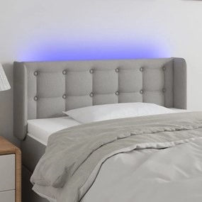 Κεφαλάρι Κρεβατιού LED Ανοιχτό Γκρι 103x16x78/88 εκ. Υφασμάτινο - Γκρι