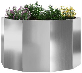 vidaXL Γλάστρα Ασημί 60 x 60 x 35 cm Επικαλυμμένος Χάλυβας