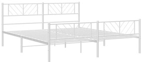 vidaXL Πλαίσιο Κρεβατιού με Κεφαλάρι&Ποδαρικό Λευκό 200x200εκ. Μέταλλο