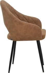 Πολυθρόνα Macie pakoworld ύφασμα καφέ antique-μαύρο 58x50x85εκ