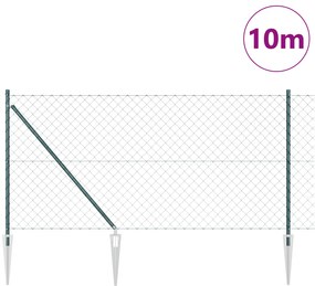 vidaXL Σετ Στύλων Φράχτη Πράσινο 1 x 10 m Επικαλυμμένος Χάλυβας