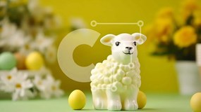 Intra Συλλεκτικό Ξύλινο Παζλ Plywood 4mm - Πασχαλινό ειδώλιο αρνιού με πασχαλινά αυγά και λουλούδια Σε Ξύλινο Κουτί - Διαστάσεις: 10x10 cm – 25 κομμάτια