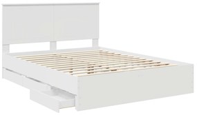 vidaXL Σκελετός Κρεβατιού Λευκό 150 x 200 cm Μηχανήματος Ξύλο