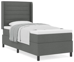 vidaXL Κρεβάτι Box Spring με Στρώμα Σκούρο Γκρι 80x200 εκ. Υφάσματος