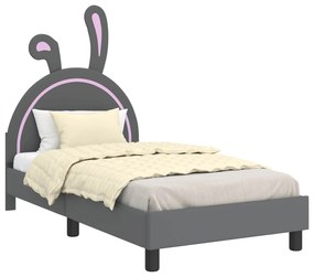 vidaXL Κρεβάτι Παιδικής Κρεβατοκάμαρας με Κεφαλάκι Ανοιχτό γκρι