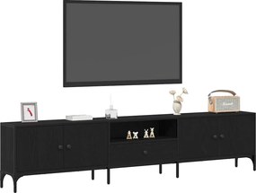 vidaXL Ντουλάπι TV 200 x 25 x 44 εκ Μαύρη δρυς Επεξεργασμένο ξύλο