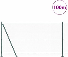 vidaXL Εξαγωνική Περίφραξη με Βάση Σκυροδέματος 100 x 1,2 μ Πράσινο