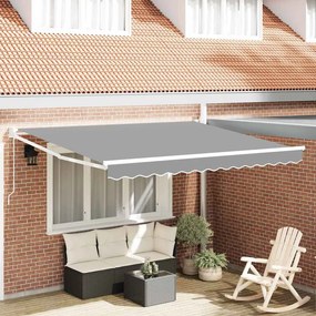 vidaXL Manual Awning Frame 3,5 x 2,5 m Λευκό Powder-Coated Aluminium