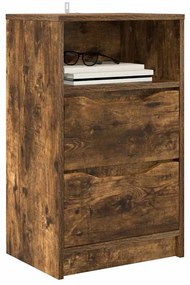 vidaXL Κομοδίνα με συρτάρι 2 pcs Καπνιστό Δρύς 40 x 30 x 467 εκ