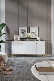 Stewehome Κονσόλα mdf με μεμβράνη και πόρτες 160x40x84 cm