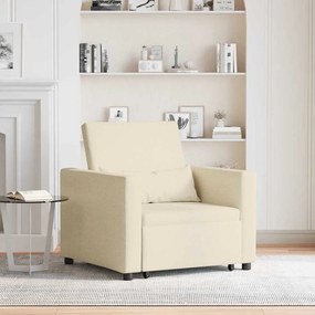 vidaXL 3 σε 1 Μονός Καναπές Κρεβάτι Μετατρέψιμος Κρεμ Ύφασμα