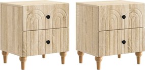 vidaXL Κομοδίνο 2 τμχ. Sonoma Δρυς 43 x 34,5 x 48 εκ