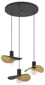 Φωτιστικό Οροφής Κρεμαστό Saceda 390395 3xΕ27 55x150cm Black-Gold Eglo