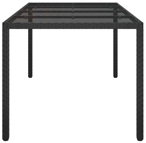 vidaXL Τραπέζι Κήπου για Φαγητό Μαύρο 190 x 90 x 75 cm Πολυ ράταν