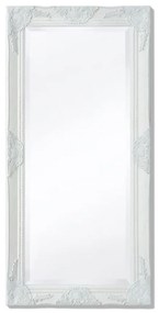 Καθρέφτης Τοίχου με Μπαρόκ Στιλ Λευκός 100 x 50 εκ.