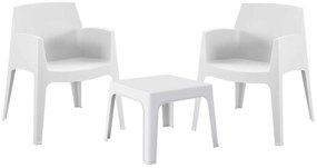 ΣΕΤ 3ΤΜΧ ΠΟΛΥΠΡΟΠΥΛΕΝΙΟΥ SLEEK HM21267.01 ΤΡΑΠΕΖΑΚΙ &amp; 2 ΠΟΛΥΘΡΟΝΕΣ-ΛΕΥΚΟ