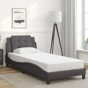 vidaXL Πλαίσιο Κρεβατιού με Κεφαλάρι Γκρι 100x200 εκ. Συνθετικό Δέρμα
