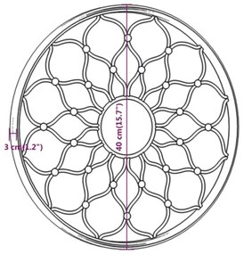 vidaXL Καθρέφτης για Εσ. Χώρους Στρογγυλός Μαύρος 40 x 3 εκ. Σίδερο