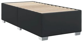 Κρεβάτι Boxspring με Στρώμα Μαύρο 90x200εκ. από Συνθετικό Δέρμα - Μαύρο