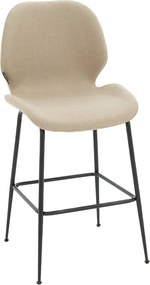 Σκαμπό bar Impel pakoworld μεταλλικό μαύρο-ύφασμα μπεζ