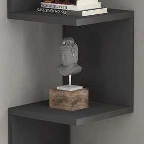 Ραφιέρα γωνιακή τοίχου Insta ανθρακί 25x25x105,5 εκ. 25x25x105.4 εκ.