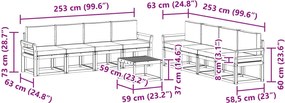vidaXL Σειρά Καναπέ Εξωτερικού με μαξιλάρι 9 pcs Λευκό και Κρεμ