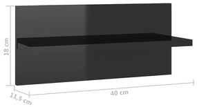 ΡΑΦΙΕΡΕΣ ΤΟΙΧΟΥ 2 ΤΕΜ. ΓΥΑΛΙΣΤ. ΜΑΥΡΟ 40X11,5X18 ΕΚ ΜΟΡΙΟΣΑΝΙΔΑ 807311