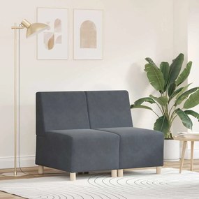 vidaXL Μοναδικός Καναπές χωρίς Χερούλια 2 pcs Σκούρο γκρι