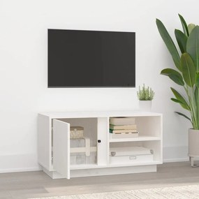 vidaXL Έπιπλο Τηλεόρασης Λευκό 80x35x40,5 εκ. από Μασίφ Ξύλο Πεύκου