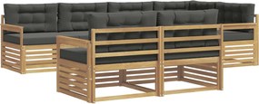vidaXL Σειρά Καναπέ Εξωτερικού 7 pcs Άσπρο και Ανθρακί Πολυεστέρας