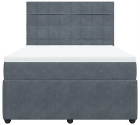 vidaXL Κρεβάτι Boxspring με Στρώμα Σκούρο Γκρι 160x200 εκ. Βελούδινο