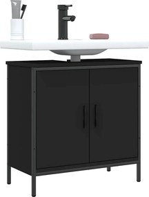 vidaXL Ντουλάπι Νιπτήρα Μπάνιου Μαύρο 60x30x60 εκ. Επεξεργασμένο Ξύλο