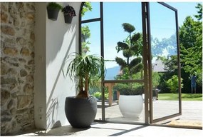 Βάζο Λουλουδιών EDA Graphit Στρογγυλή Πλαστική ύλη Σκούρο γκρίζο (Ø 50 x 45 cm)