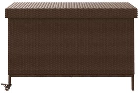 vidaXL Κουτί Αποθήκευσης Κήπου με Ρόδες 110x55x73 εκ. Συνθετικό Ρατάν