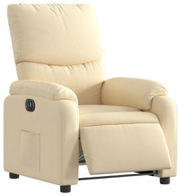 vidaXL Πολυθρόνα Ανακλινόμενη Ηλεκτρική Κρεμ Υφασμάτινη